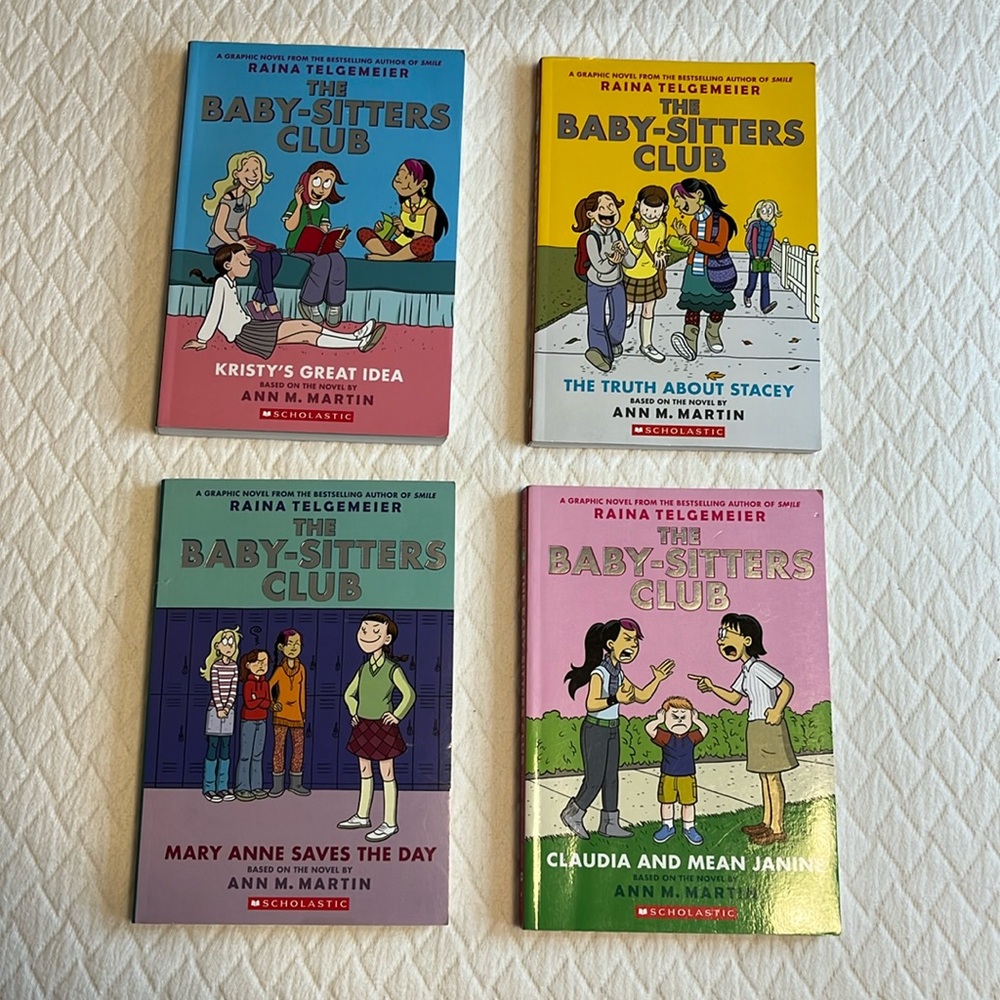 Babysitter’s Club graphic novels set, books 1-4, Raina Telegemeier, BSC